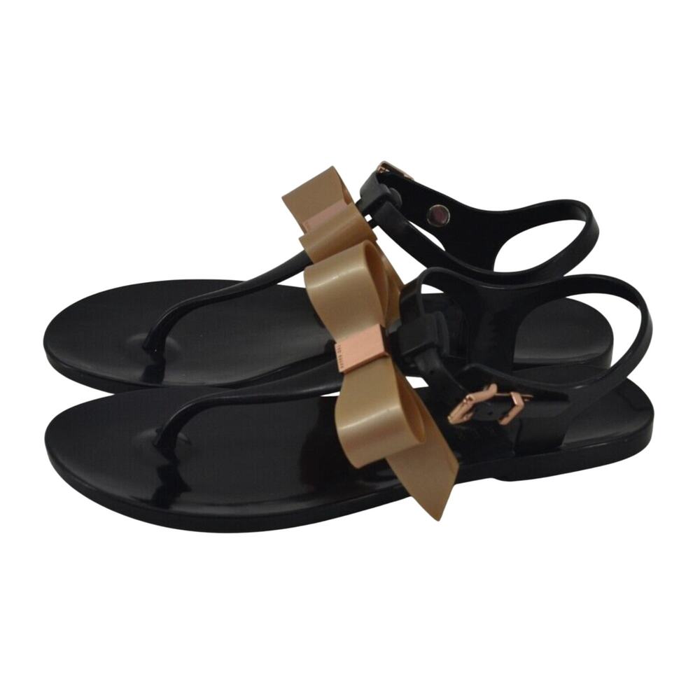 Ted Baker London Women Size 5.5 Black Jelly Black Rubber Sandals